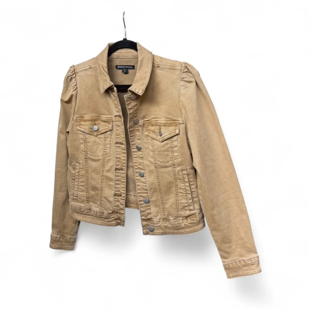Boston Proper Light Brown Jean Jacket - Picture 3 of 10